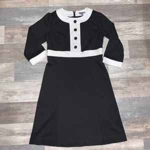 Ann Taylor Black and White Midi Dress